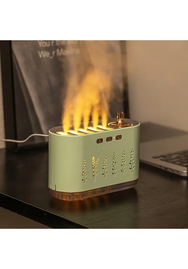 Techbloom 5 Modlu 7 Renkli Dinamik Işık Pembe Aromaterapi Nemlendirici Usb Şarjlı Sessiz Çalışma Ev Yatak Odası