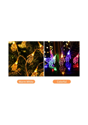 Shineyee Renkli 3m 20 Ledlu Batarya Opsiyonu Batarya Dahil Değil Sürekli Açık+yanıp-sönen Şeffaf Kemer El Halloween Dekoratif Işıklı Zincir