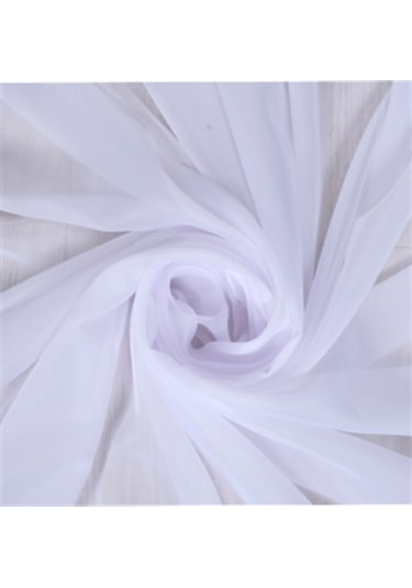 Petek Üstü Vual Tül Perde Kar Beyaz