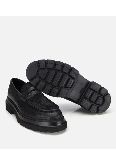 Hotiç Erkek Deri Siyah Kırçıllı Yüksek Tabanlı Klasik Loafer 02ayh312340a100 02ayh312340a100 Siyah