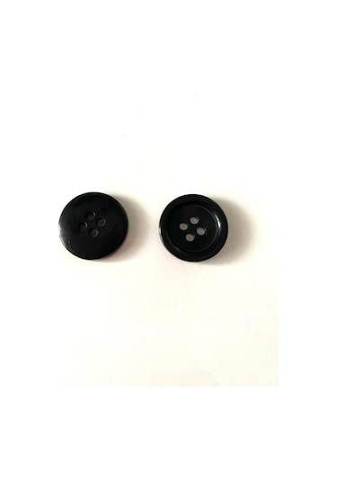 18 Mm 28 Boy Siyah Polyester Düğme 25 Adet