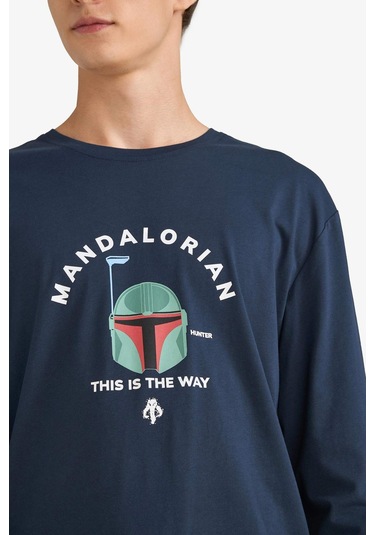 Defacto Star Wars-mandalorian Pijama Takımı Uzun Kollu Üst Uzun Alt F4879ax25aunv135 Lacivert