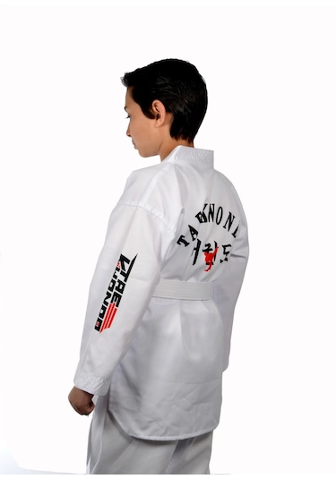 Haşado Taekwondo Beyaz Yaka Fitilli Acemi Elbise Beyaz