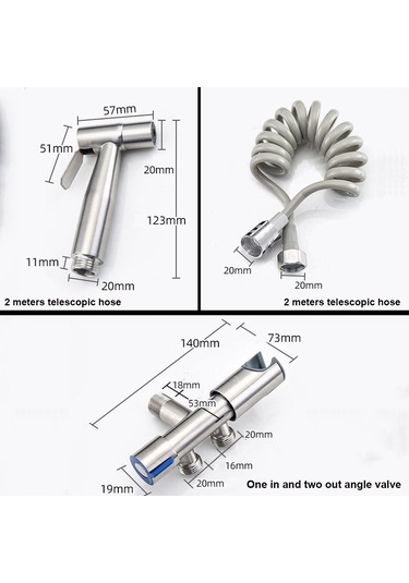 Yaozixa Ev Banyo Tuvalet Sprayer: Paslanmaz Çelik El Tipi Bidet, Yüksek Basınçlı Su Aleti, Kadın Hijyeni Ve Temizlik İçin 2m Genişletilebilir Hortumlu