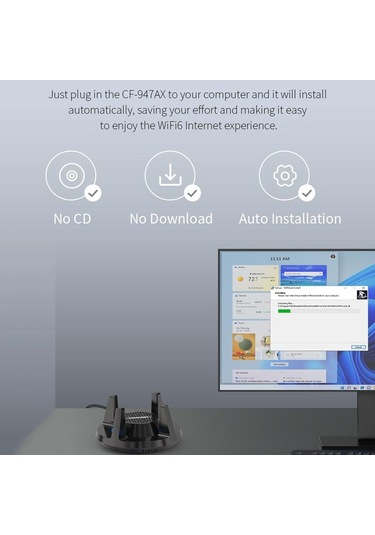 Sones Comfast Cf-947ax 2.4g Ve 5.8g 900mbps Wifi6 Bluetooth Ağ Kartı