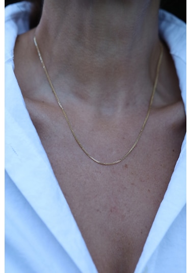 14 Ayar Altın 2 Mm Tilki Kuyruğu Zincir Znc23683 Sarı Altın