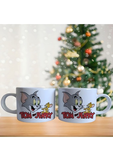 Tom Ve Jerry Porselen Fincan Takımı 762 Beyaz