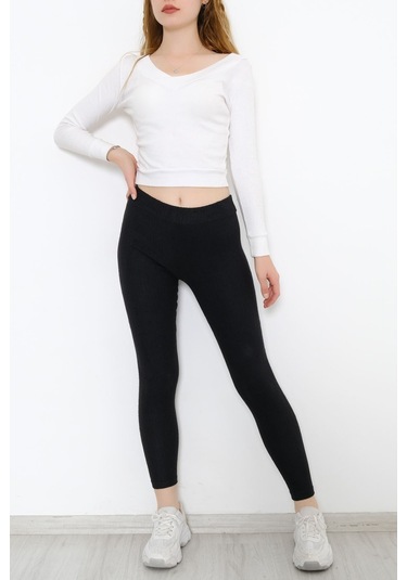 Mokashopin - Örme Kaşe Tayt Siyah - 10158.1567. 001