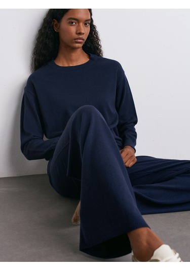 Dilvin 70163 Beli Lastikli Yünlü Triko Pantolon-laci Mel. Laci Mel.