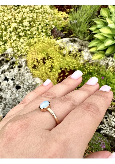 Elana Sentetik Ay Taşı Yüzük 154540334 Beyaz