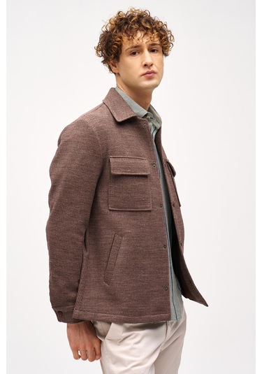 Erkek Kahve Slım Fıt / Dar Kalıp Std Ceket-16411 Kahve