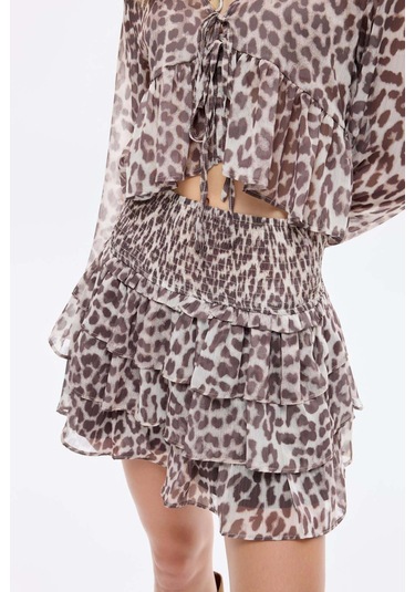 Quzu Leopar Kadın Etek Etk00830 Leopar