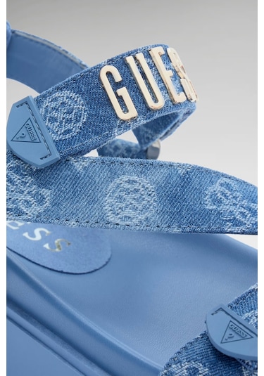 Guess Fetta Kadın Denim Sandalet Fljfttden03 Mavi