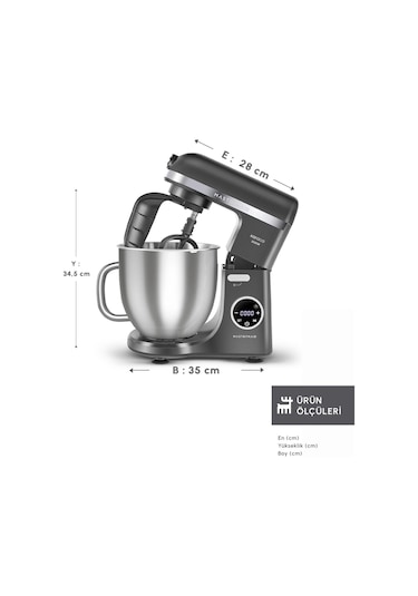 Karaca Mastermaid Chef Ultra D2000 W Dijital Ekranlı Hamur Yoğurma Makinesi