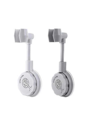 Primepickings Gri Yumruksuz Duş Braketi Ayarlanabilir Duş Tutucu Evrensel Banyo Duş Başlığı Braketi Meme 2 Katlı Gri