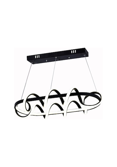 Dart Yemek Masası Siyah Led Avize