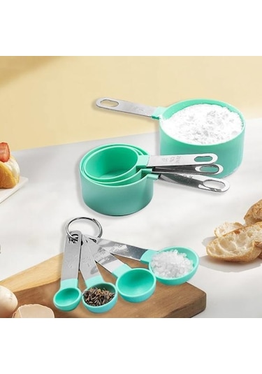 Kırmızı 4 Adet/takım Yeniden Kullanılabilir Ölçüm Çay Kaşığı Çok Amaçlı Kullanışlı Iyi Kavrama Mezun Bardak Küçük