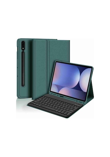 Galaxy Tab S9 Plus / S9 Fe Plus Uyumlu 12.4" Klavyeli Tablet Kılıfı Klavye + Stand
