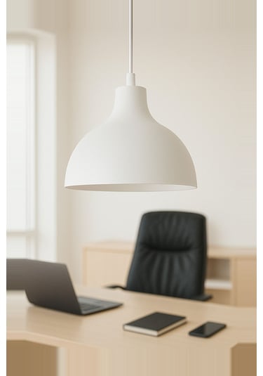 Shine Metal Tekli Beyaz Sarkıt Avize Retro Rustik Model Avize