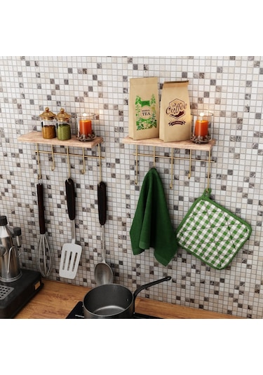 Bino Bino Demonte Dekoratif Askı Askılık Organizer Masif Raf