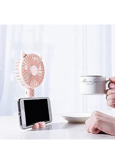 El Tipi Elektrikli Fan 3 Hızlı Değişken Hız Mini Taşınabilir -d 3969 Kırmızı