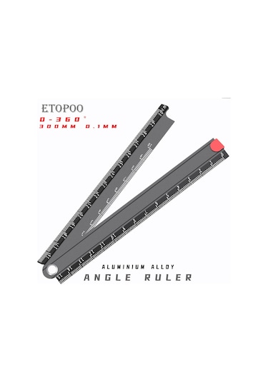 Mufunye Etopoo 0-300mm Çelik Alüminyum Katlanabilir Metre, Açı Ve Şekil Ölçer, Taşınabilir Mini Çizim Ve İnşaat Aracı Siyah Dcz-30b