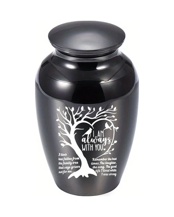 Fochsia Siyah Yaşam Ağacı Mini Küllük - Alüminyum Anı Ürünü Köpek Kedi Kül Kabı