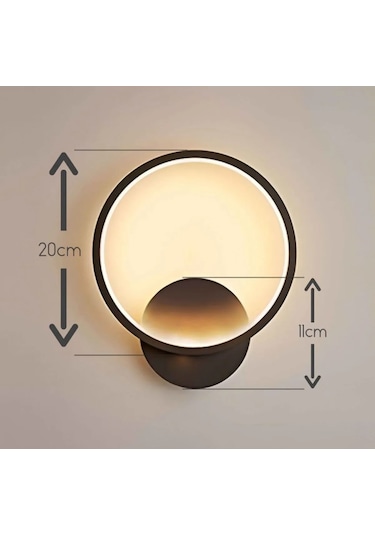 Yatak Odası,çocuk Odası,antre, Modern Tarz Duvar Led Aplik Siyah