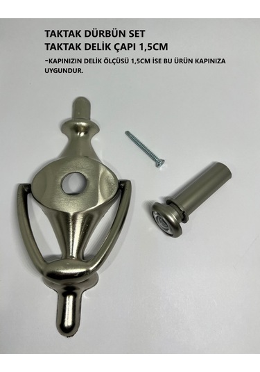 Homdep Çelik Kapı Taktak Dürbün Set Saten Renk