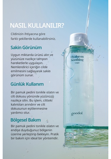 Hassas Ciltlere Bakım Sunan Nemlendirici Tonik Goodal Houttuynia Cordata Hyaluron Soothing Toner