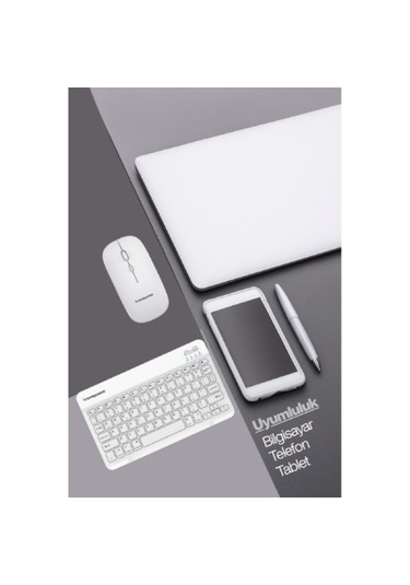 Beyaz Kablosuz Wireless Klavye Ve Mouse Seti Optik