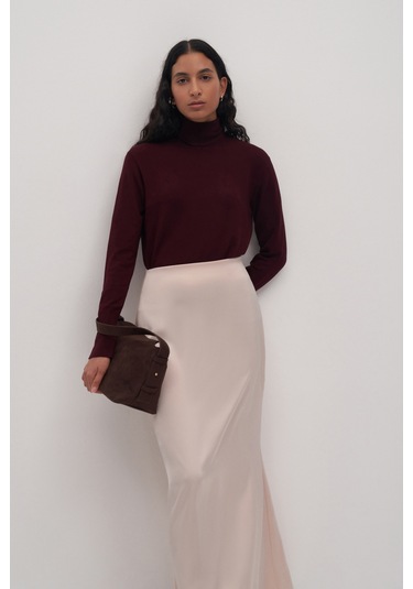 Maxi Saten Etek Ekru