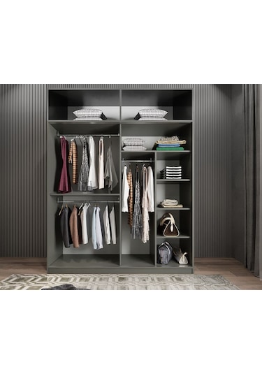 Porta Sürgü Kapaklı Dolap Gardırop Yüklüklü F 140 Cm Montaj Dahil