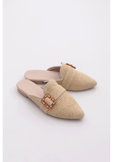 Dgn Pm386-k4311 Kadin Terlik Bej Keten