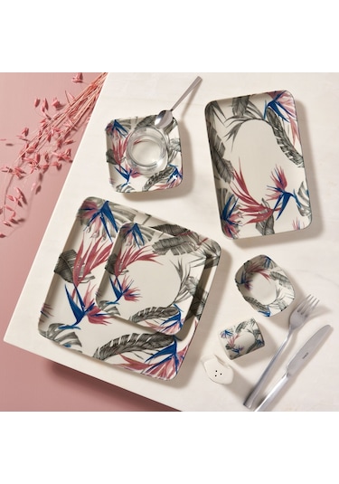 GÜRAL KANSAS 33 PARÇA 6 KİŞİLİK KARE BONE KAHVALTI TAKIMI - 1967 Çok Renkli