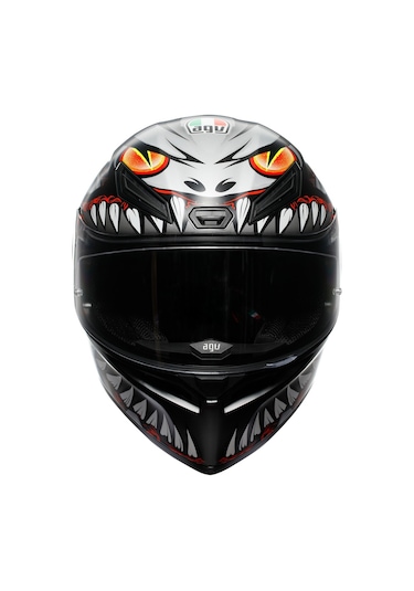 Agv K1 S E2206 Lyzard Matt Black Grey Red Configuration Kask Vizör Mavi