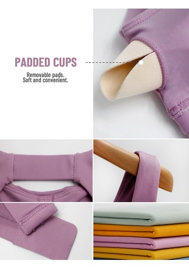 Geeroyoo U Yaka Spor Sütyen - Yoga Ve Günlük Kullanım İçin Pedli, Arkası Kesik, Geniş Bant, Xl Beden, Gri Gri