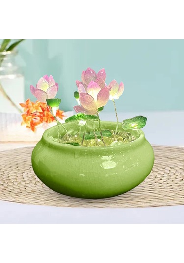 Homyl Lotus Gece Lambası Çiçeği Süs Kapalı Minimalist Masa Mor Çok Renkli