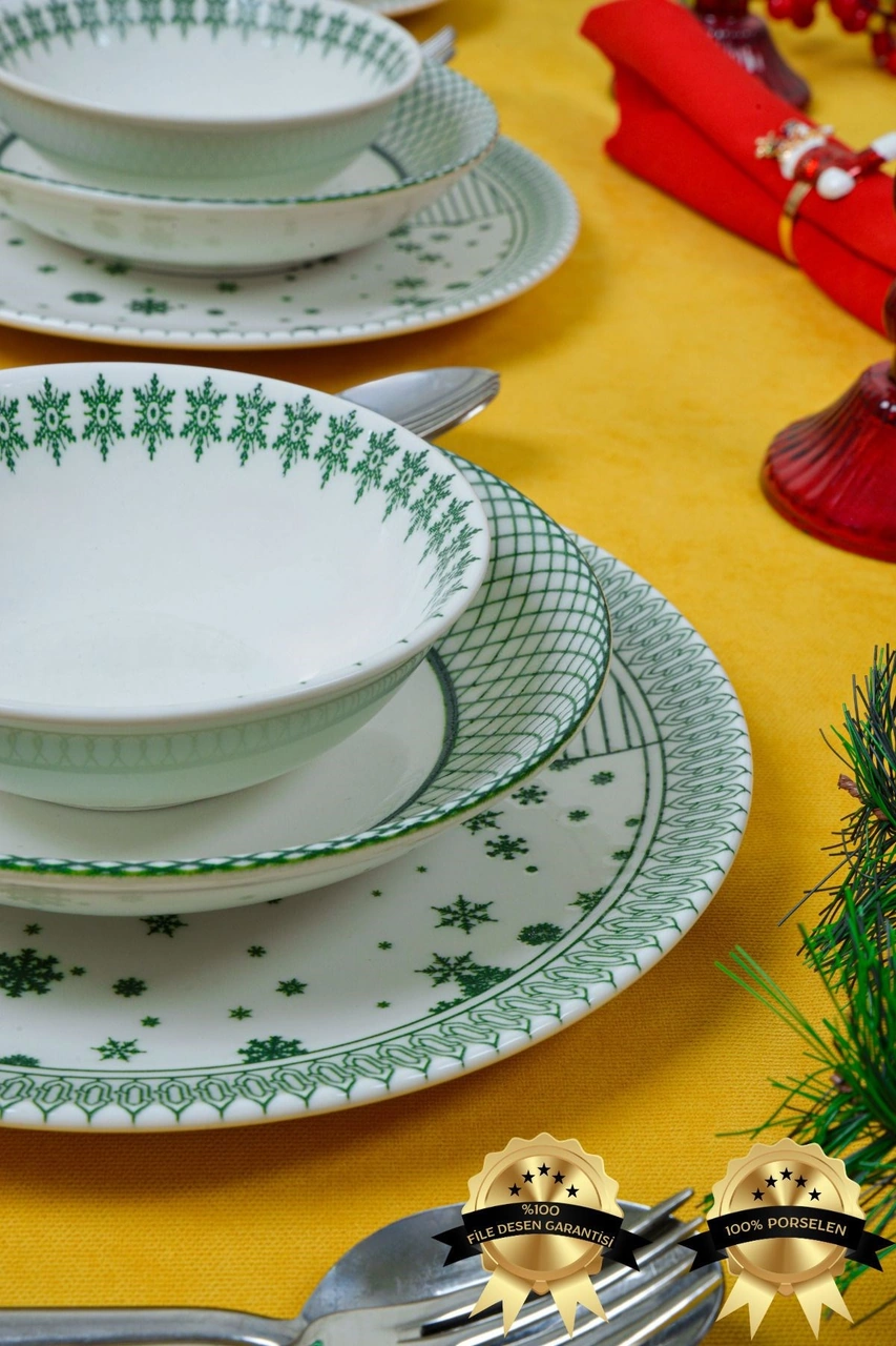 Kartanem 18 Parça 6 Kişilik Porselen Yemek Takımı Çok Renkli