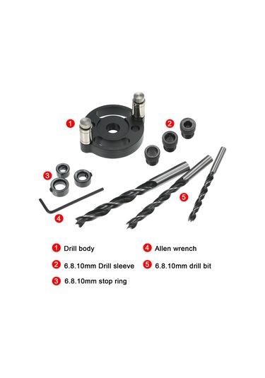 Suofeng Ahşap Delik Açma Kılavuzu Seti: 6/8/10mm Matkap Uçlu Alüminyum Mobilya Delme Aparatı