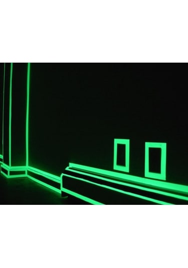 Karanlıkta Işık Veren Yansıyan 4 Metre Fosforlu Yeşil Şerit Bant (432996392)