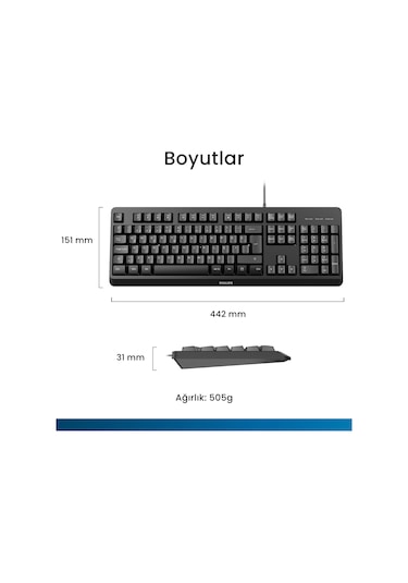 Philips SPK6207 Kablolu Türkçe Q Klavye Siyah