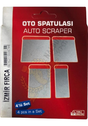 İzmir Fırça Oto Spatula Takımı - 5-8-10-12 X 12 Cm. - 4 Parça Set