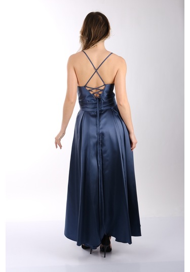 Abiye Elbise Dori 00kb7078 Koyu İndigo