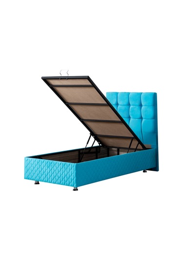 Setaymobilya Baza, Duke Turkuaz Tek Kişilik Baza + Başlık+ Ortopedik Yatak