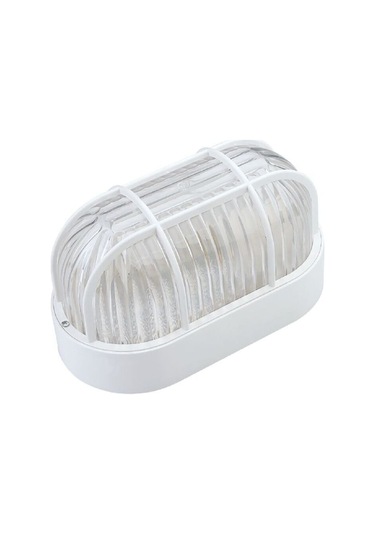 Oval Kafesli Duvar Armatür E27 Beyaz Tr Diğer