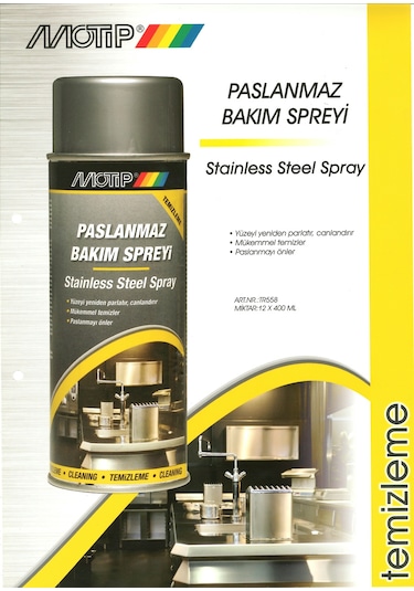 Motip Paslanmaz Bakım Spreyi 400 ML Tr558