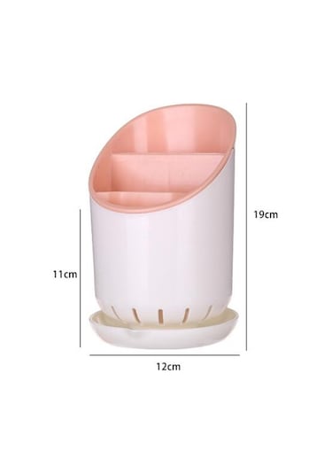 Sones Yaratıcı Çok Fonksiyonlu Çift Drenaj Rafı Mutfak Çubukları Saklama Kovası Sofra Takımı Saklama Kutusu, Renk:yeşil