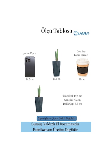 Çiçek Saksısı Uzun Beton Saksı Model 1 - Siyah