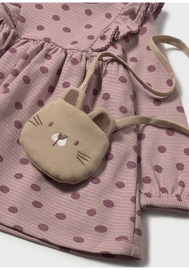Mayoral Pembe Kız Bebek Puantiye Desenli Çantalı Elbise 2920 Pembe